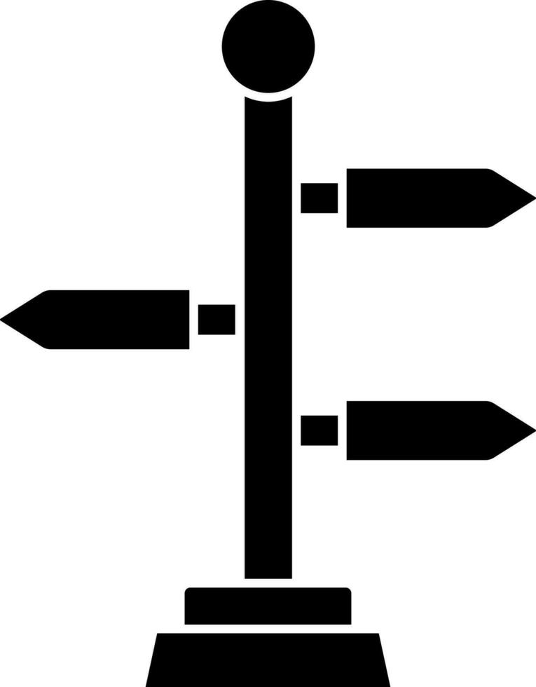 direzione cartello icona nel nero e bianca colore. vettore