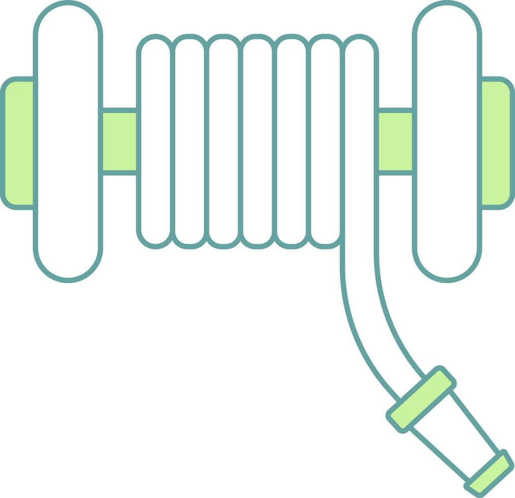 verde e bianca acqua tubo flessibile bobina icona o simbolo. vettore