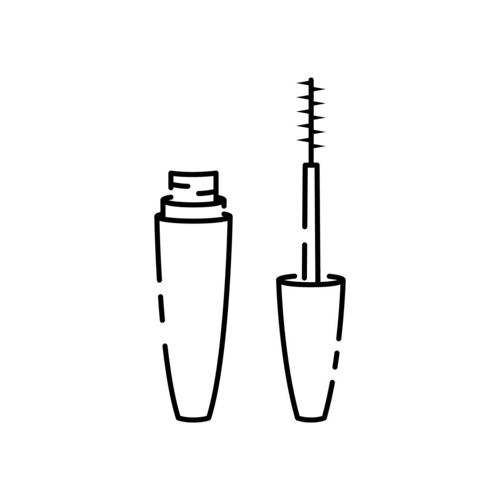 eco cosmetici icona. biologico naturale prodotti alcol, parabeni e glutine gratuito linea icone per confezione. vettore impostare. non tossico, no animale test, per tutti pelle tipi. bellezza. mascara.