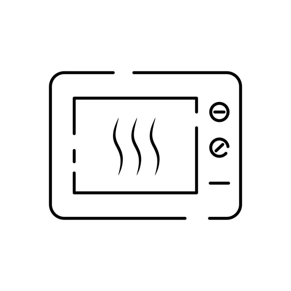 microonde forno linea icona. vettore isolato illustrazione. cucina domestico elettrodomestici.