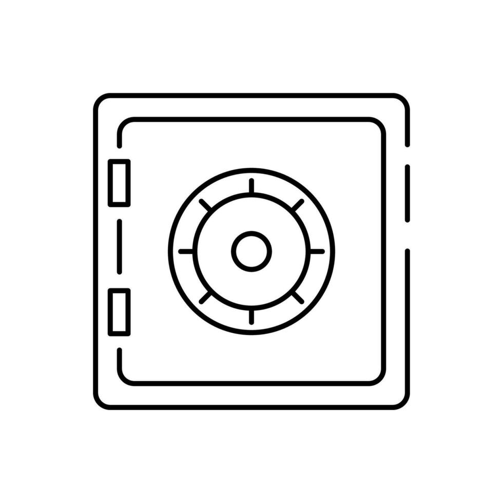 sicurezza depositare scatola piatto icona con lungo ombra, linea icona. finanza o economia. vettore