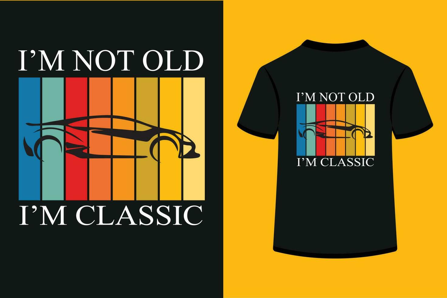 io sono non vecchio, io sono classico migliore maglietta design. vettore