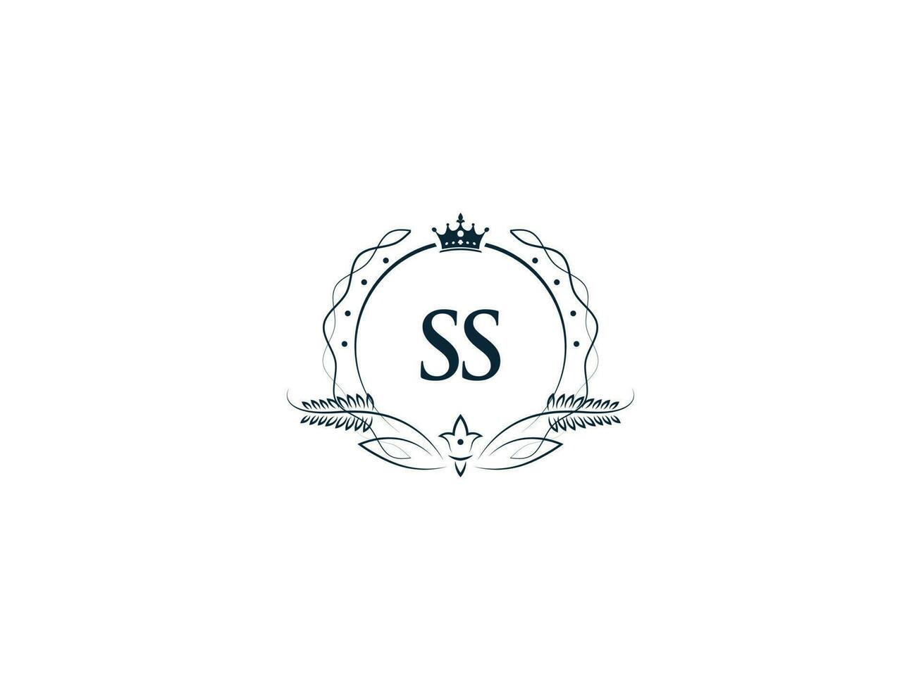 minimalista lettera ss logo icona, monogramma ss reale corona logo modello vettore