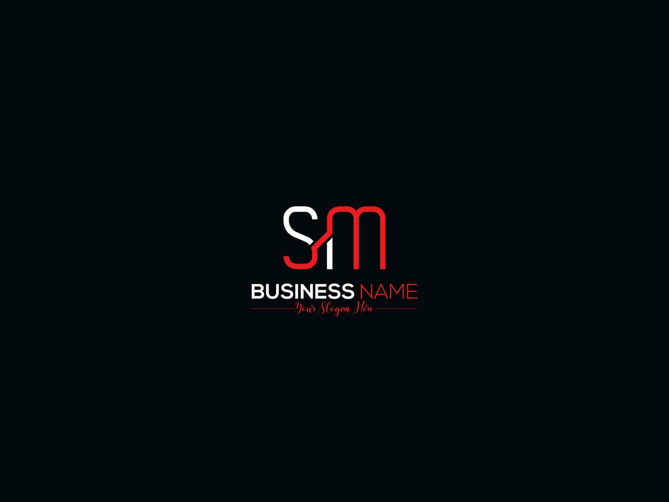 iniziale lusso sm logo lettera, creativo limo sm SM logo icona design per negozio vettore