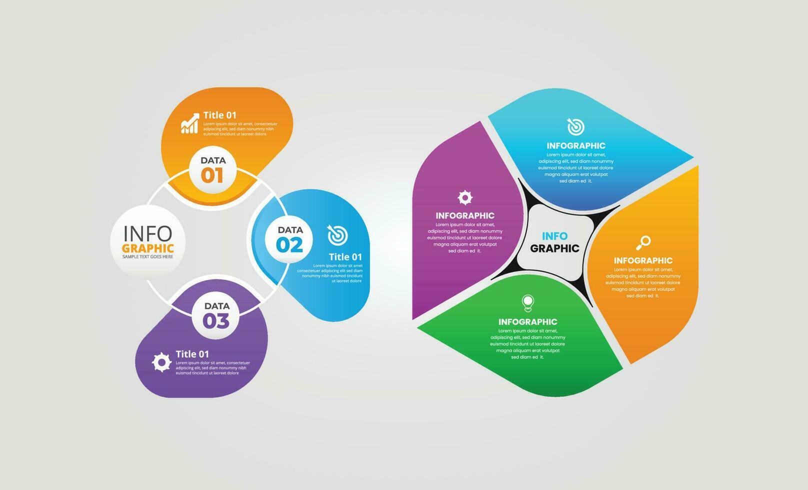 presentazione attività commerciale Infografica design modello impostato vettore