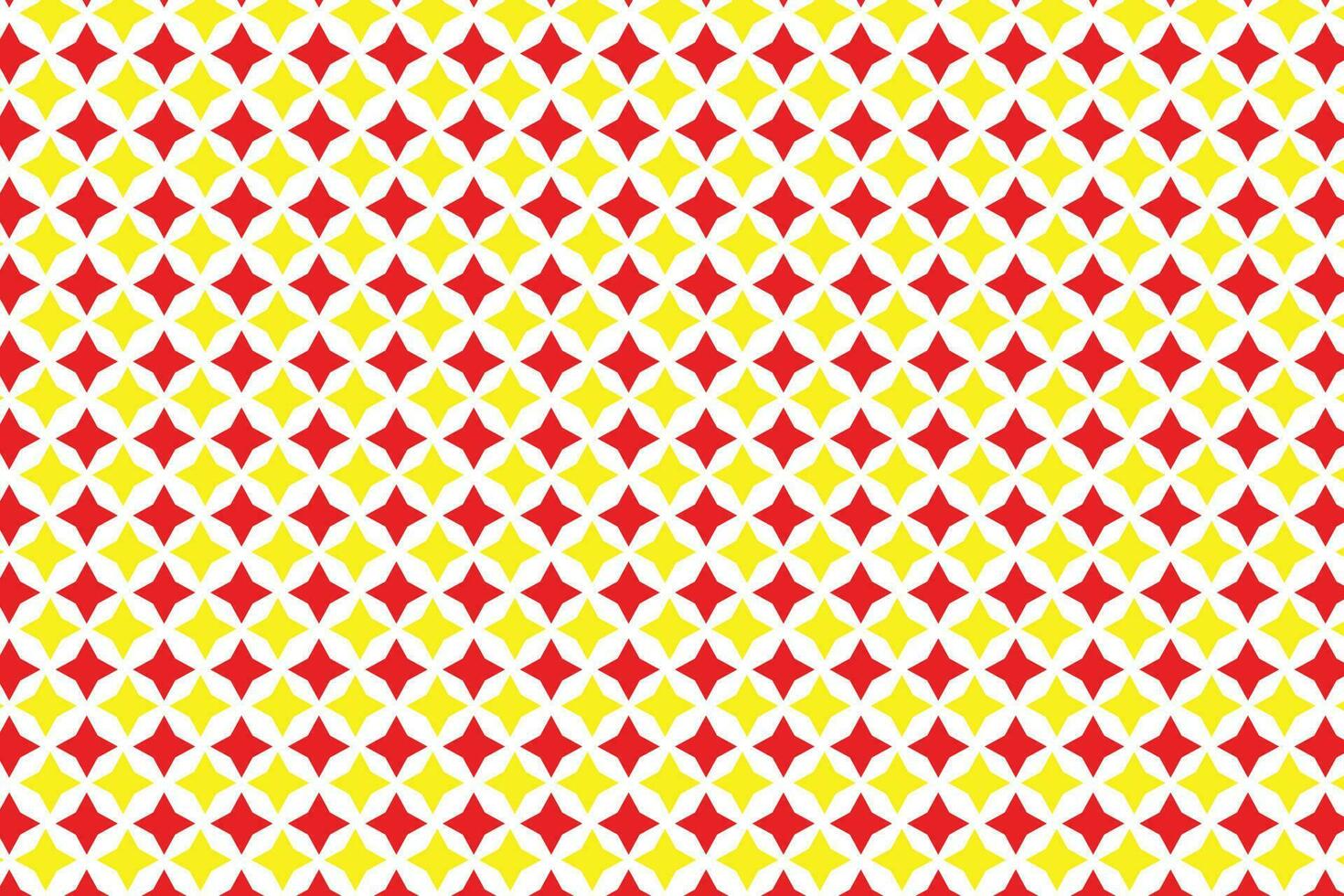semplice astratto senza soluzione di continuità rosso e giallo colore stella modello su bianca sfondo vettore