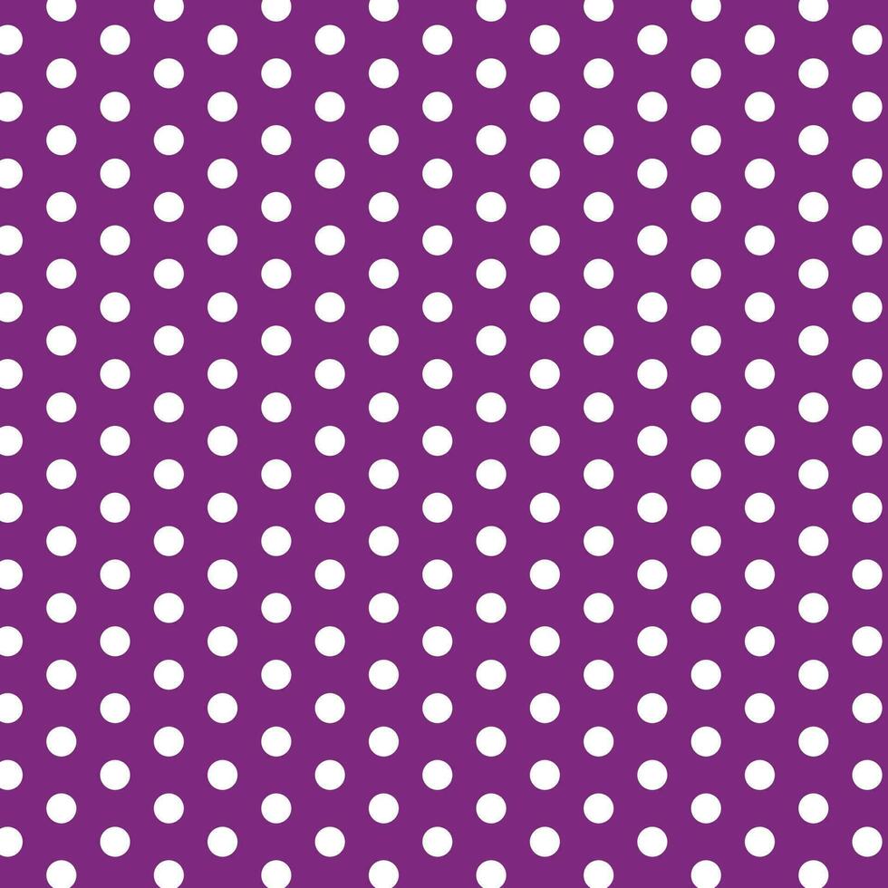 semplice senza soluzione di continuità bianca colore polka punto modello su viola viola sfondo vettore