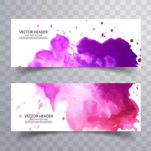 moderno acquerello colorato banner scenografia vettore