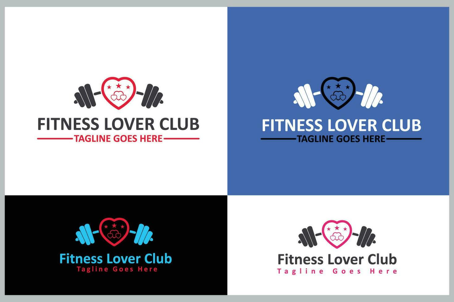 Palestra e fitness club logo design modello vettore