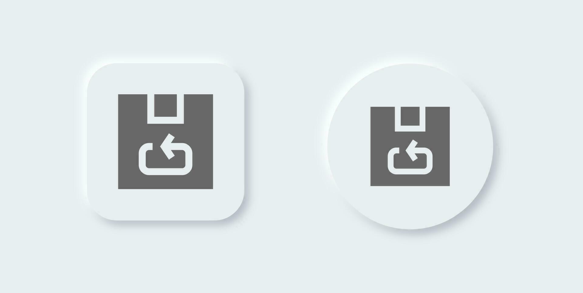 inventario solido icona nel neomorfo design stile. logistica segni vettore illustrazione.