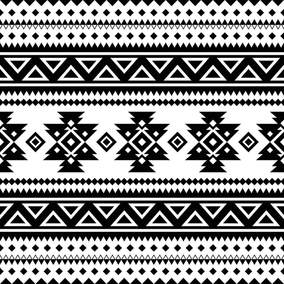 geometrico ornamento vettore illustrazione. senza soluzione di continuità etnico modello. popolare arte modello con azteco e navajo stile. tribale Stampa. nero e bianca colori. design per tessile, tessuto, tenda, tappeto, avvolgere.