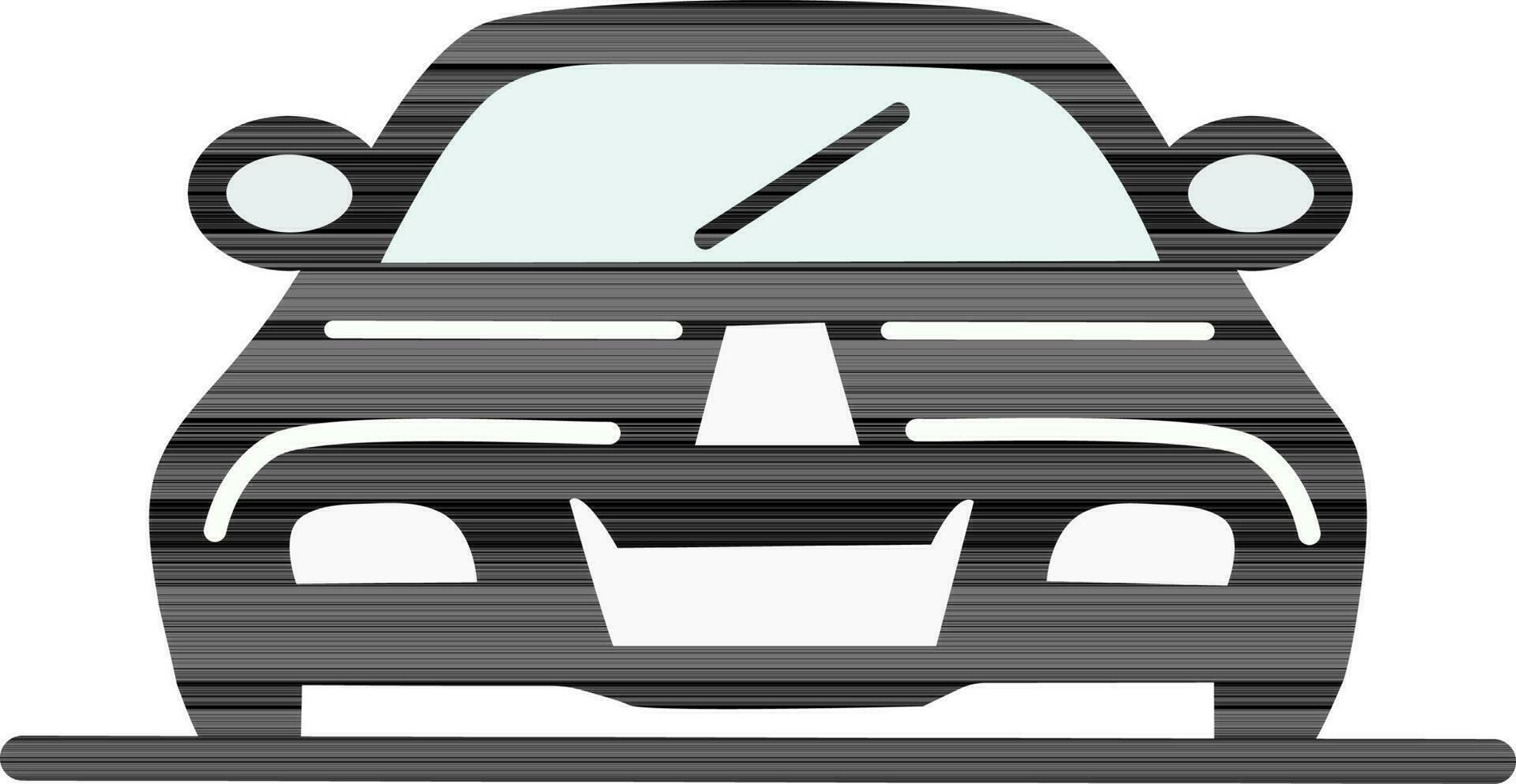 davanti Visualizza di auto icona nel nero e bianca colore. vettore