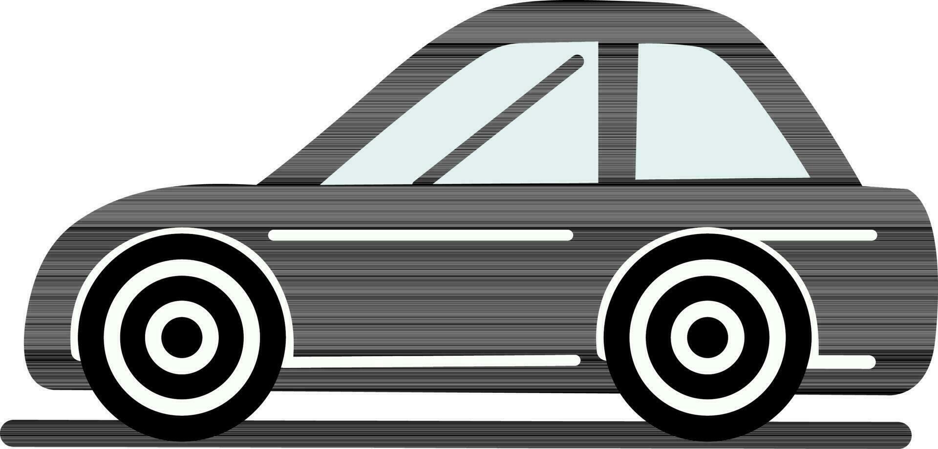 nero e bianca auto icona nel piatto stile. vettore