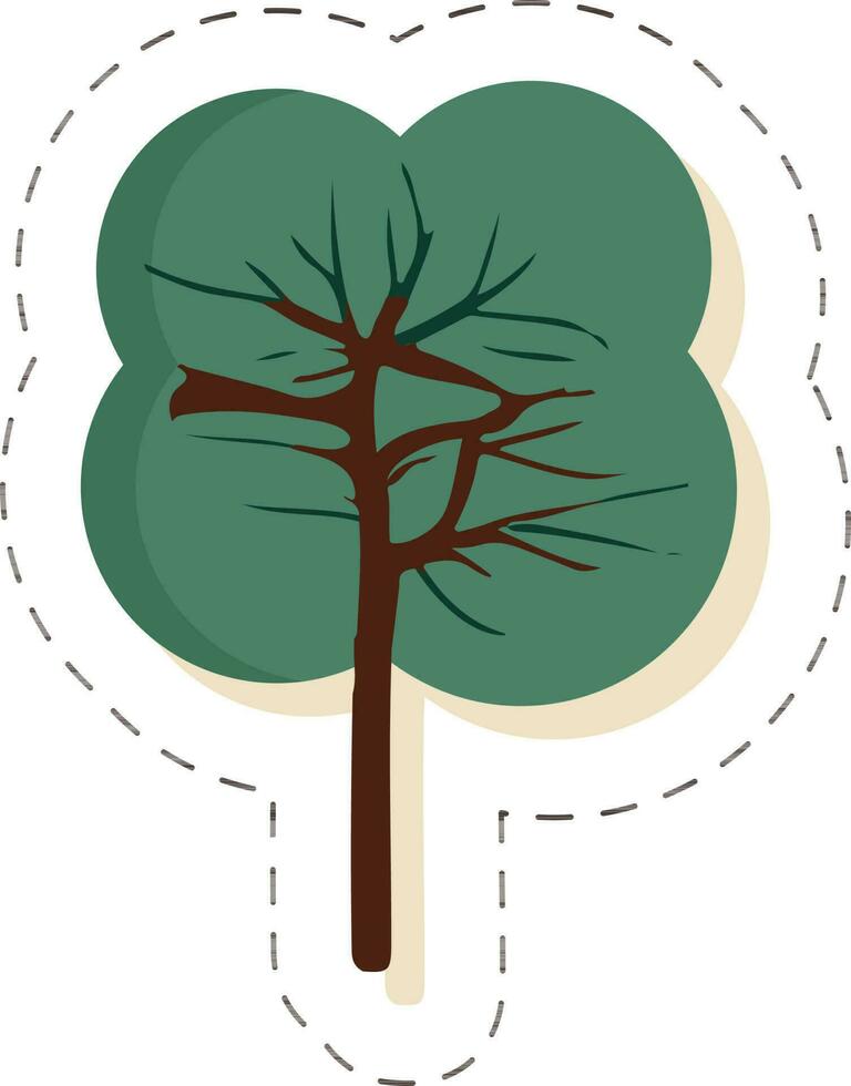 etichetta o etichetta albero nel verde e Marrone colore. vettore