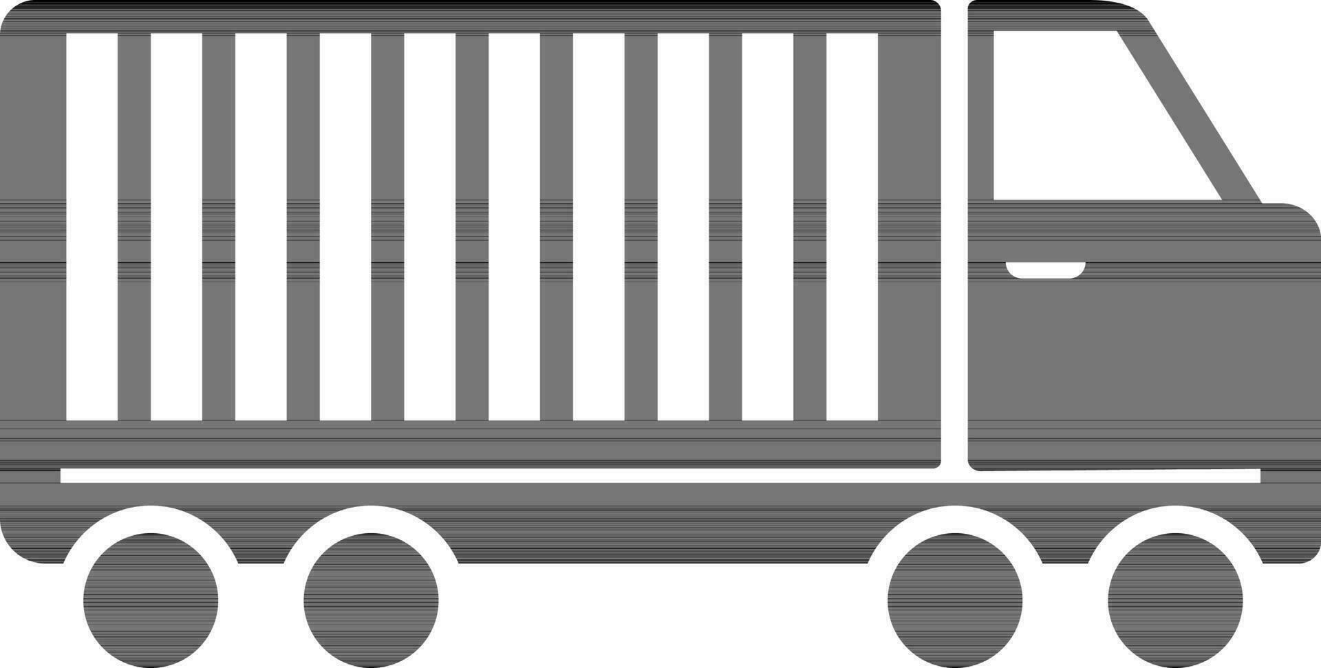 piatto illustrazione di un' nero camion cartello o simbolo. vettore