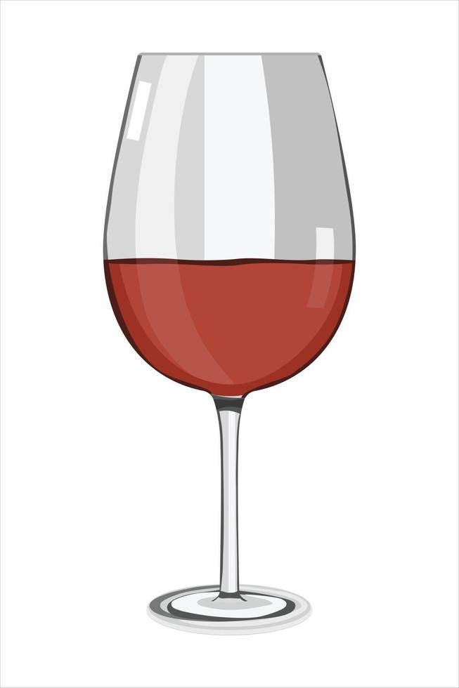 bicchiere di vino rosso in design piatto vettore