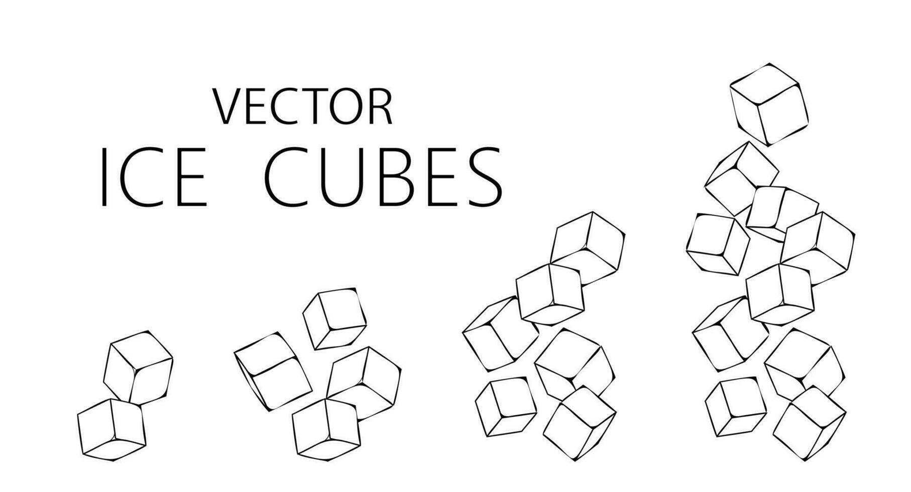 ghiaccio zucchero cubi impostato vettore illustrazione isolato