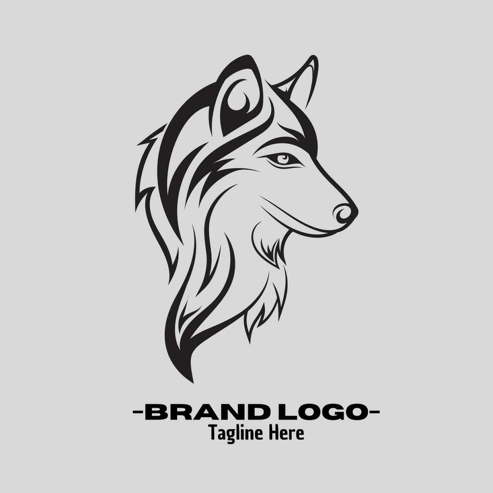 lupo logo vettore design illustrazione, marca identità emblema