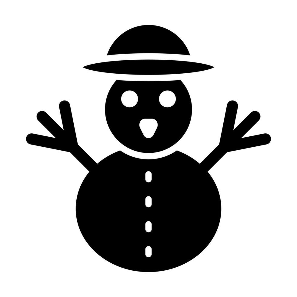 pupazzo di neve glifo icona design vettore