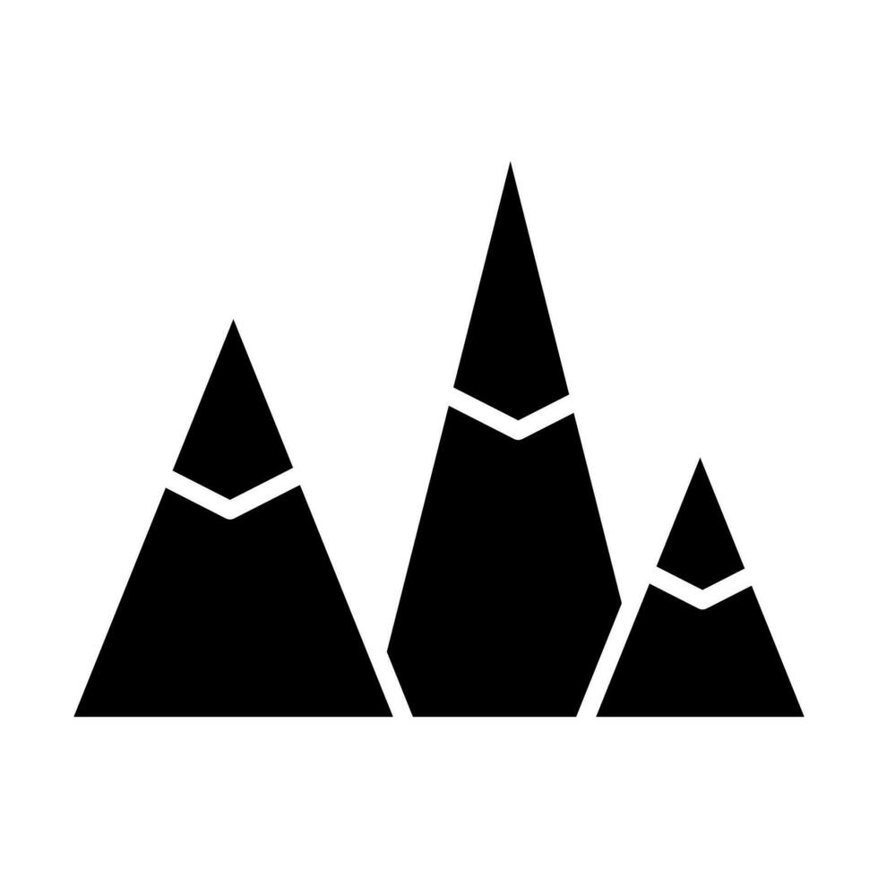 montagna glifo icona design vettore
