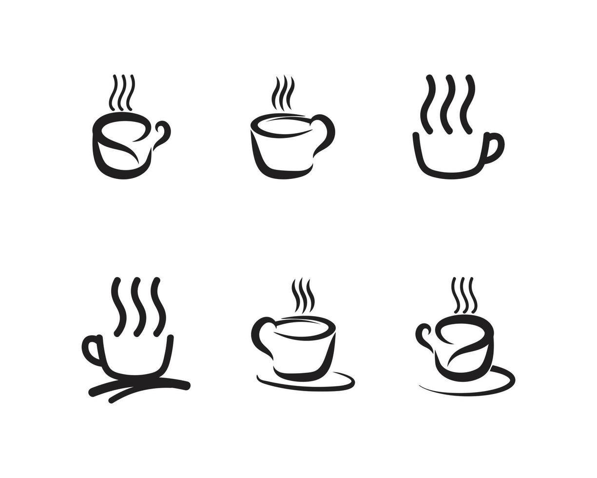 Disegno dell & # 39; icona di vettore del modello di logo della tazza di caffè