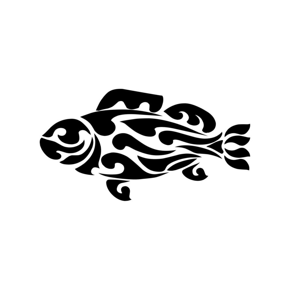 illustrazione vettore grafico di tribale arte pesce tatto