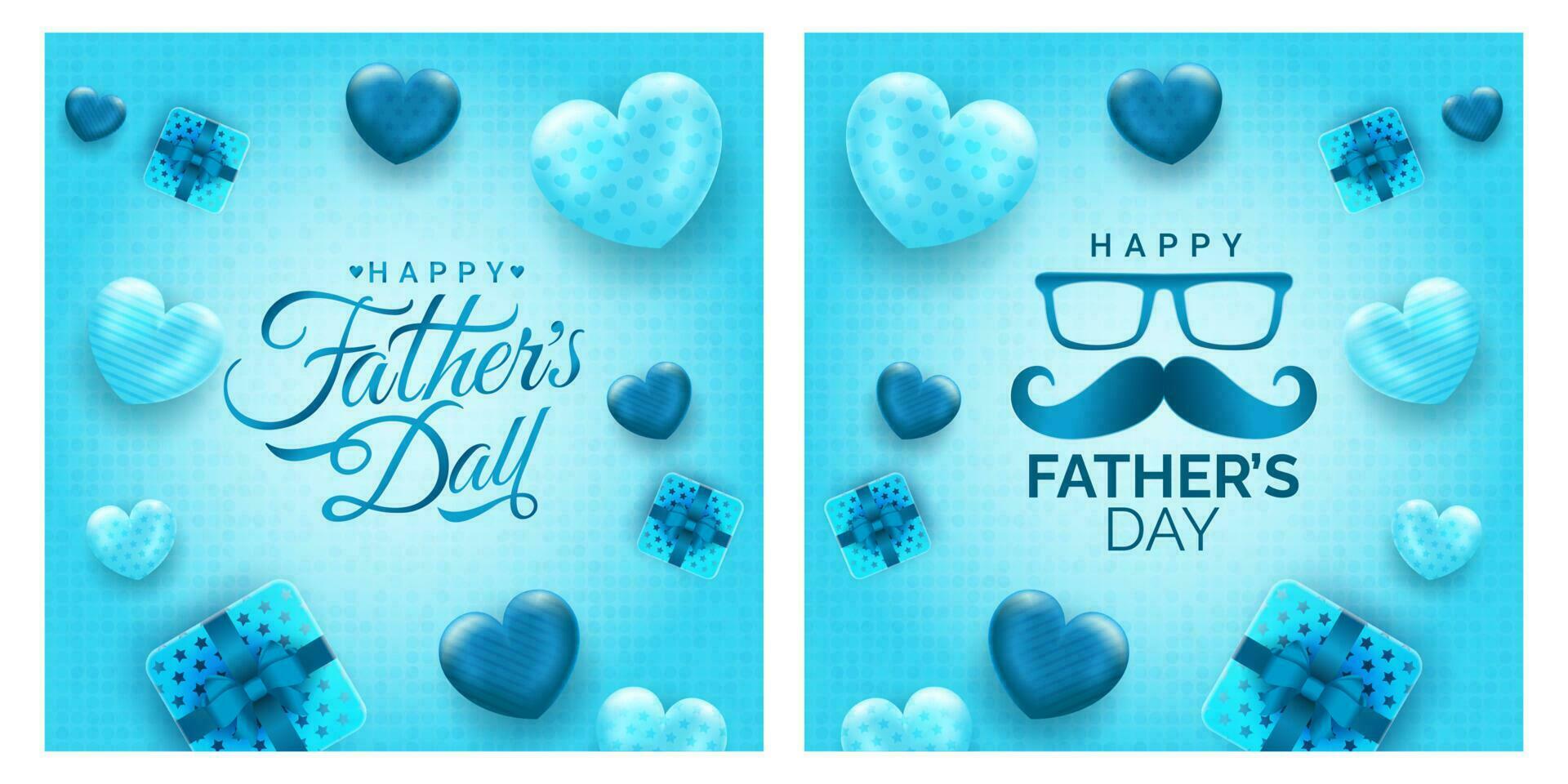 contento Il padre di giorno saluto con amore ornamento su blu sfondo, per striscione, sociale media alimentazione, storie vettore