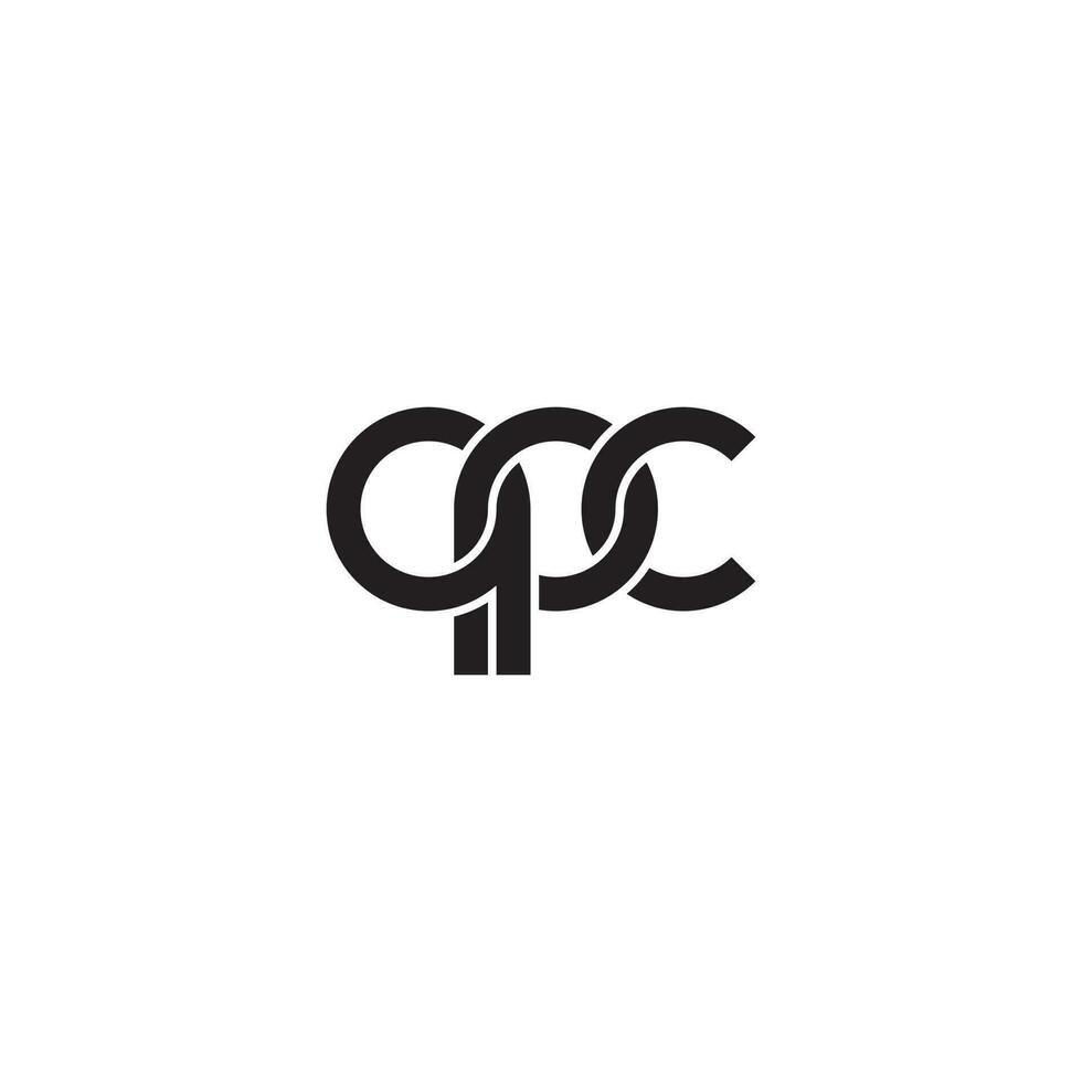 lettere qpc monogramma logo design vettore