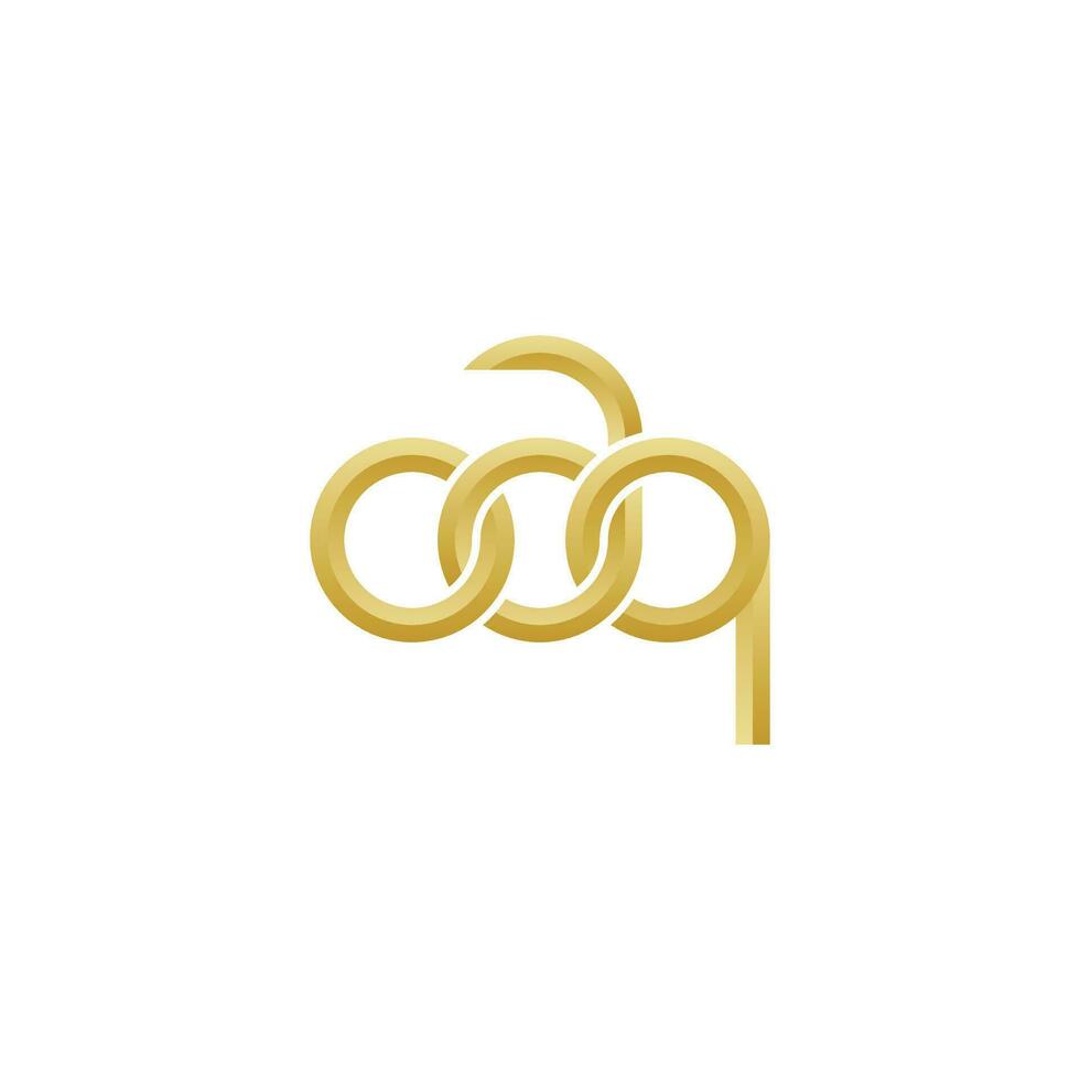 lettere oaq monogramma logo design vettore