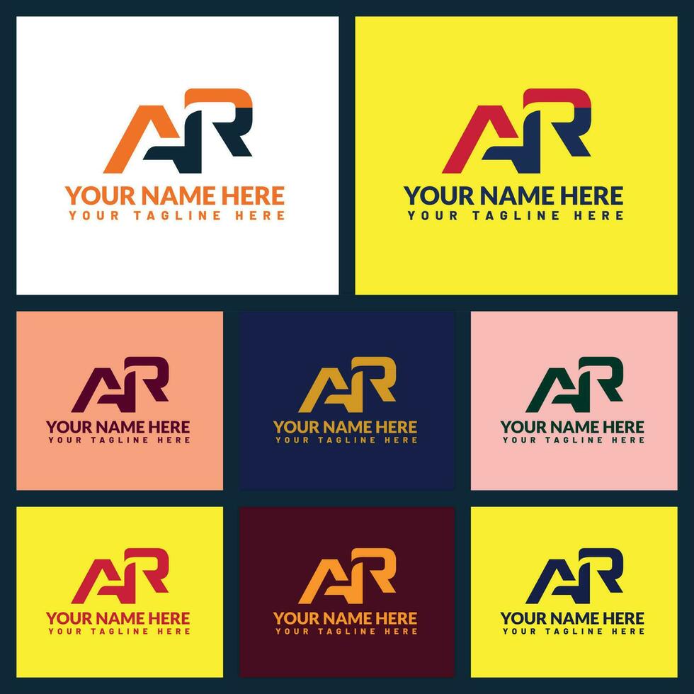 ar lettera logo o ar testo logo e ar parola logo design. vettore