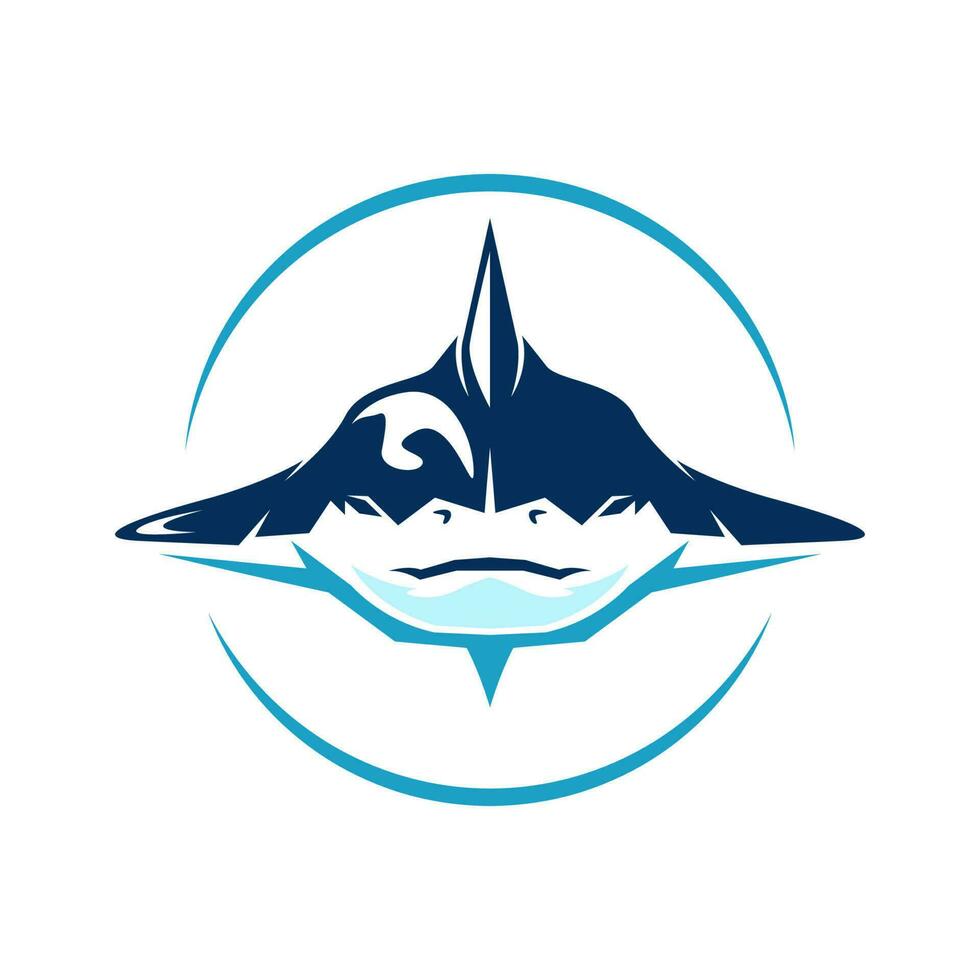 squalo icona logo design vettore