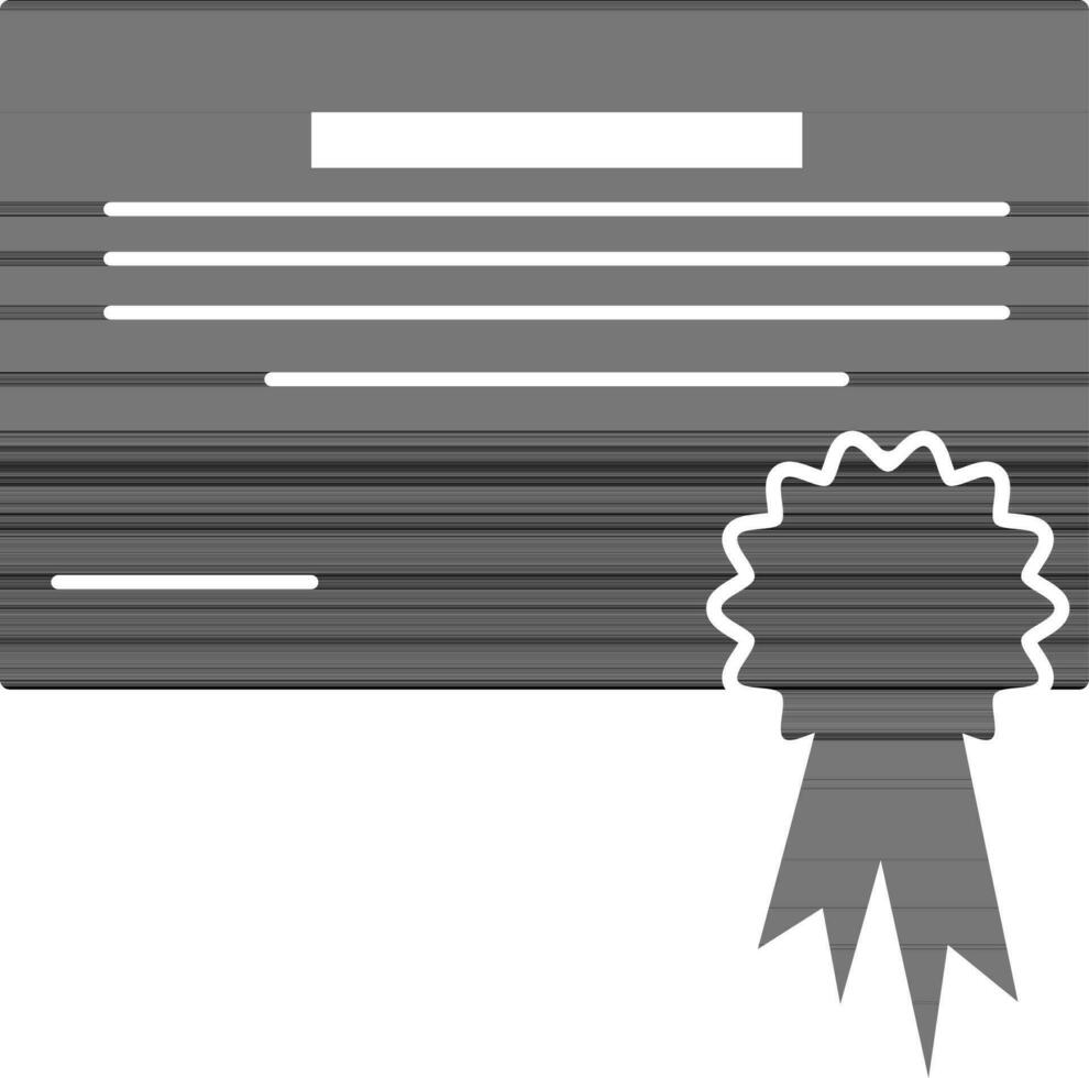 distintivo decorato nero e bianca vuoto certificato premio. vettore