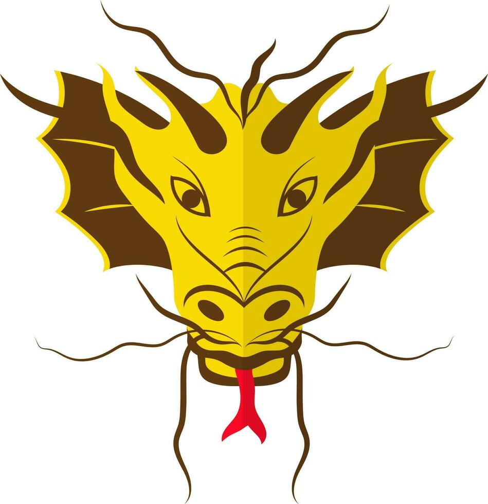 metà ombra di Drago viso icona nel Cinese zodiaco. vettore