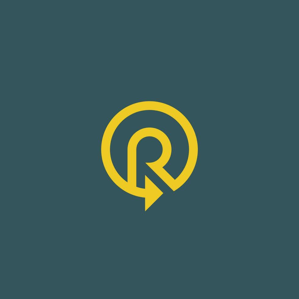 lettere r Ripristina freccia o qualunque Rif- logo design vettore