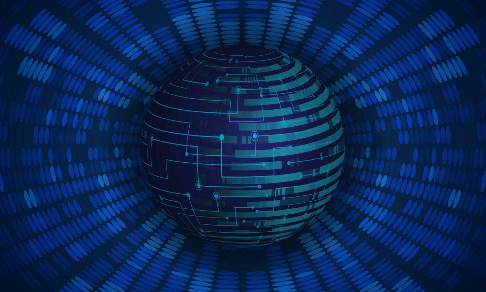moderno sicurezza informatica tecnologia sfondo con blu globo vettore