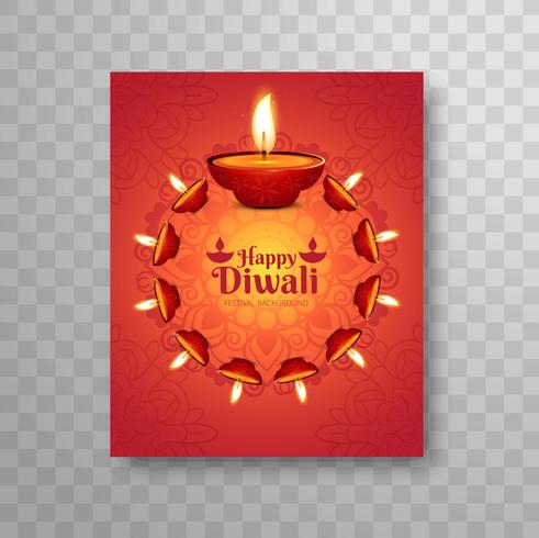 Sfondo di opuscolo colorato moderno di diwali vettore