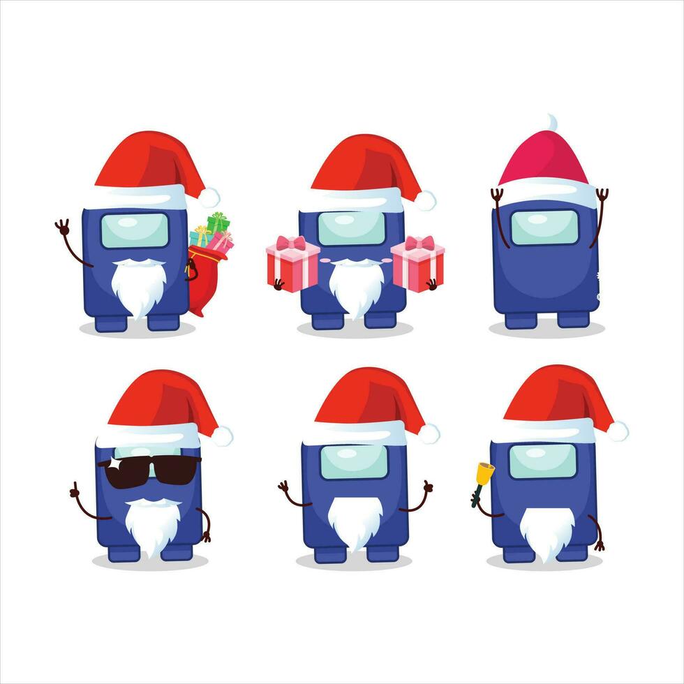 Santa Claus emoticon con tra noi blu cartone animato personaggio vettore