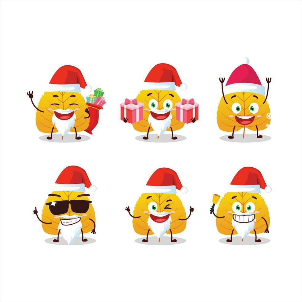 Santa Claus emoticon con giallo secco le foglie cartone animato personaggio vettore