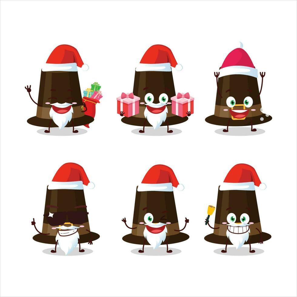 Santa Claus emoticon con Marrone pellegrini cappello cartone animato personaggio vettore