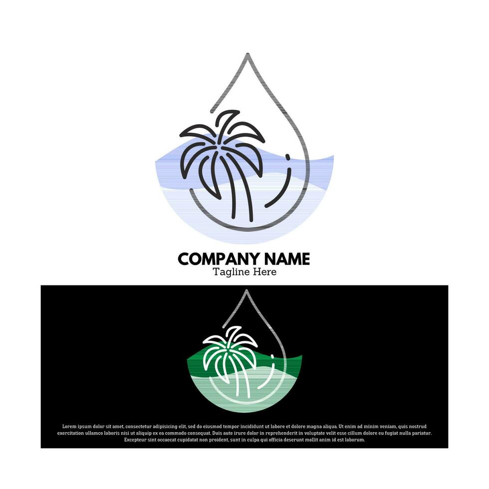 palma albero logo vettore design illustrazione, marca identità emblema
