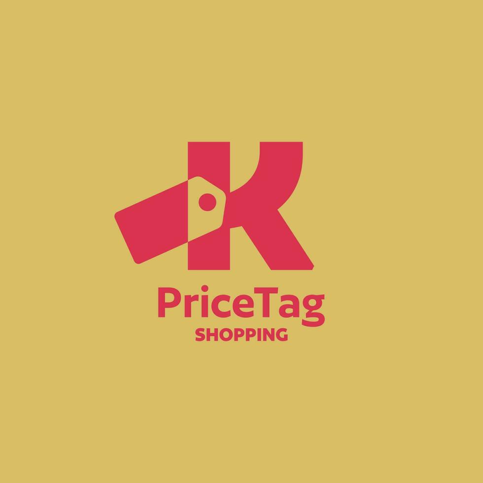 alfabeto K prezzo etichetta logo vettore