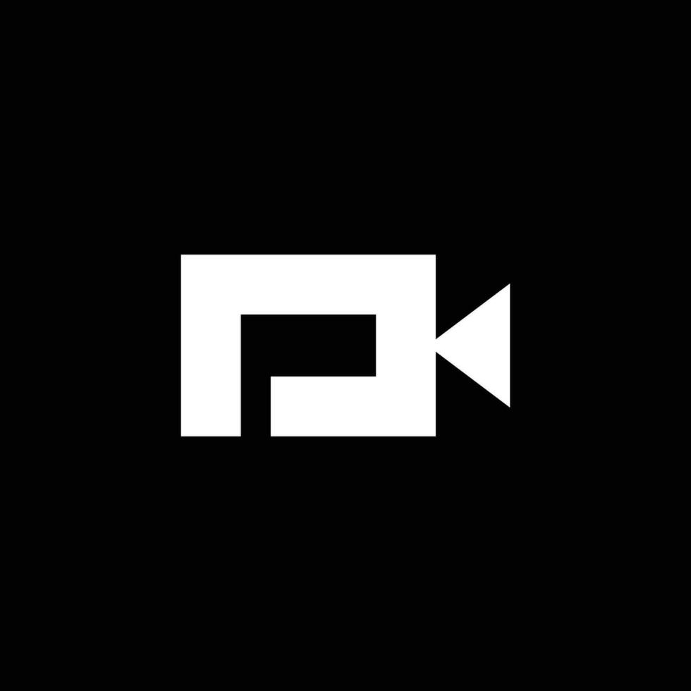 p telecamera video creativo logo design vettore