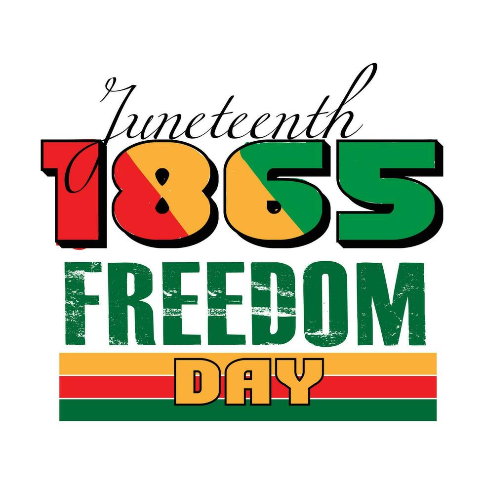 juneteenth - celebrare la libertà colorato vettore tipografia design per Stampa o uso come manifesto, carta, aviatore o bandiera