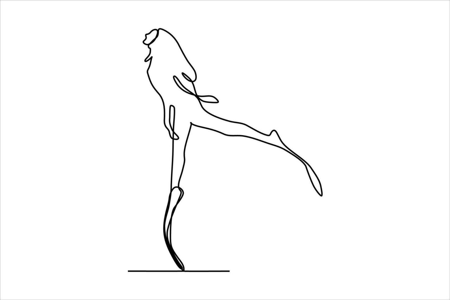 femmina tuffatore continuo linea illustrazione vettore