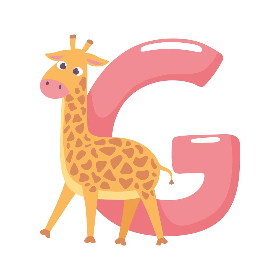 alfabeto animale giraffa vettore