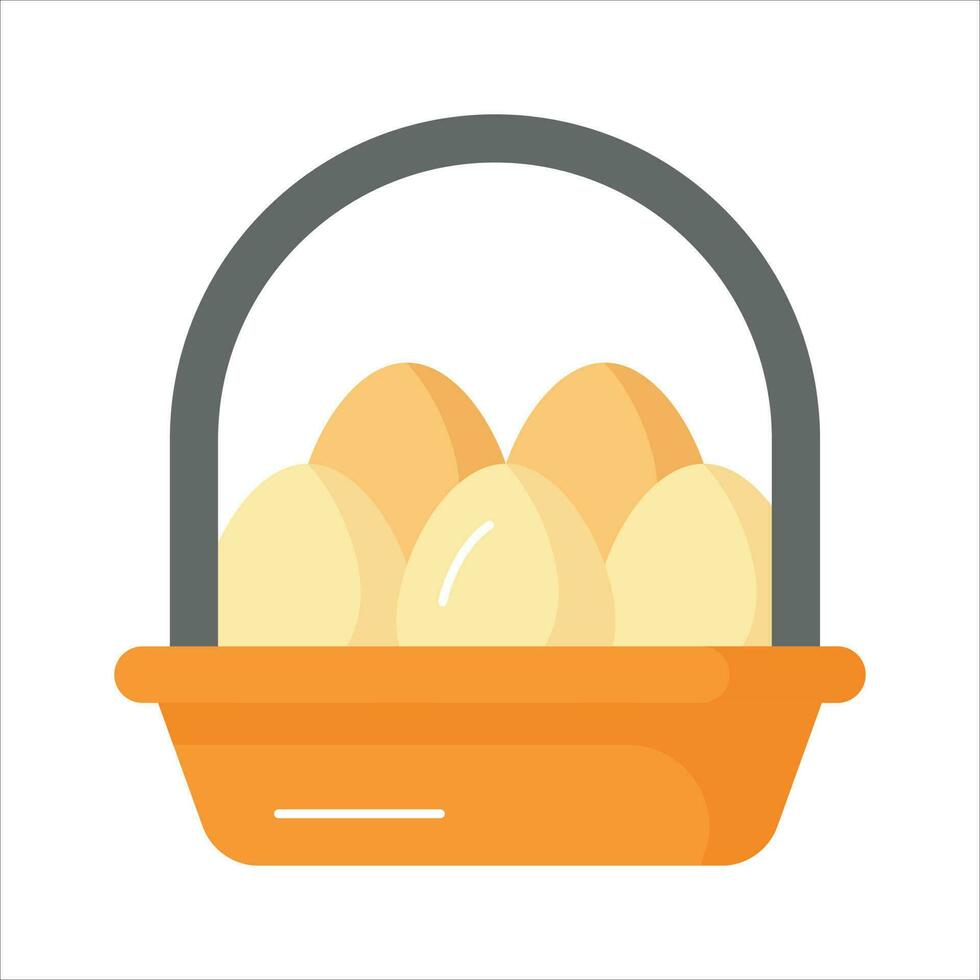 dai un'occhiata Questo sorprendente vettore di uova cestino nel moderno stile, pronto per uso icona