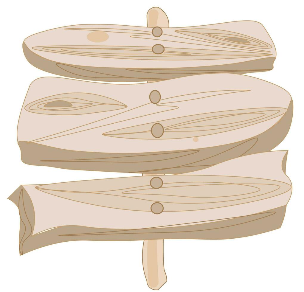 bandiera di legno cartello guide.illustrazione per un' albero. di legno cartello tavola. vettore