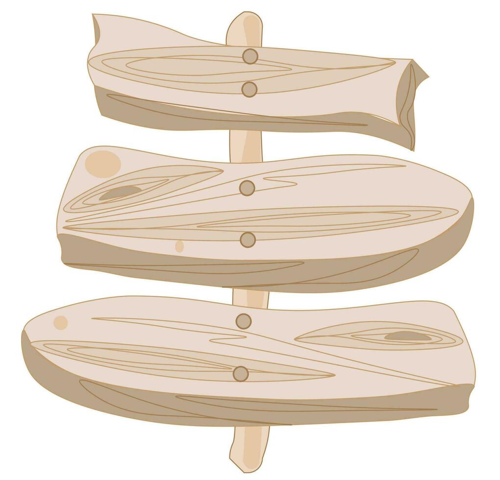 bandiera di legno cartello guide.illustrazione per un' albero. di legno cartello tavola. vettore