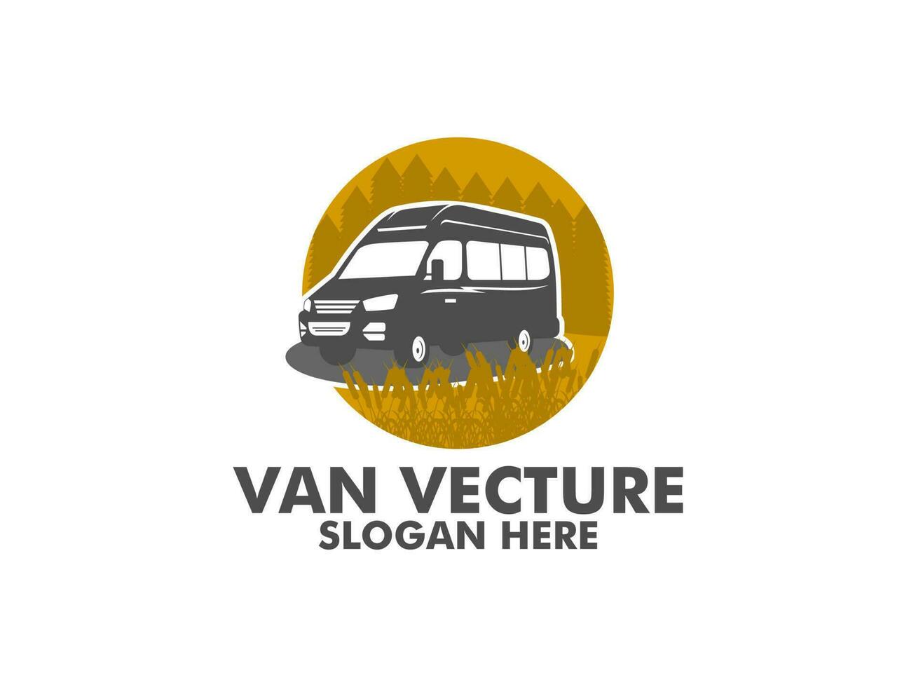 minivan trasporto auto logo, furgone avventura logo design modello vettore