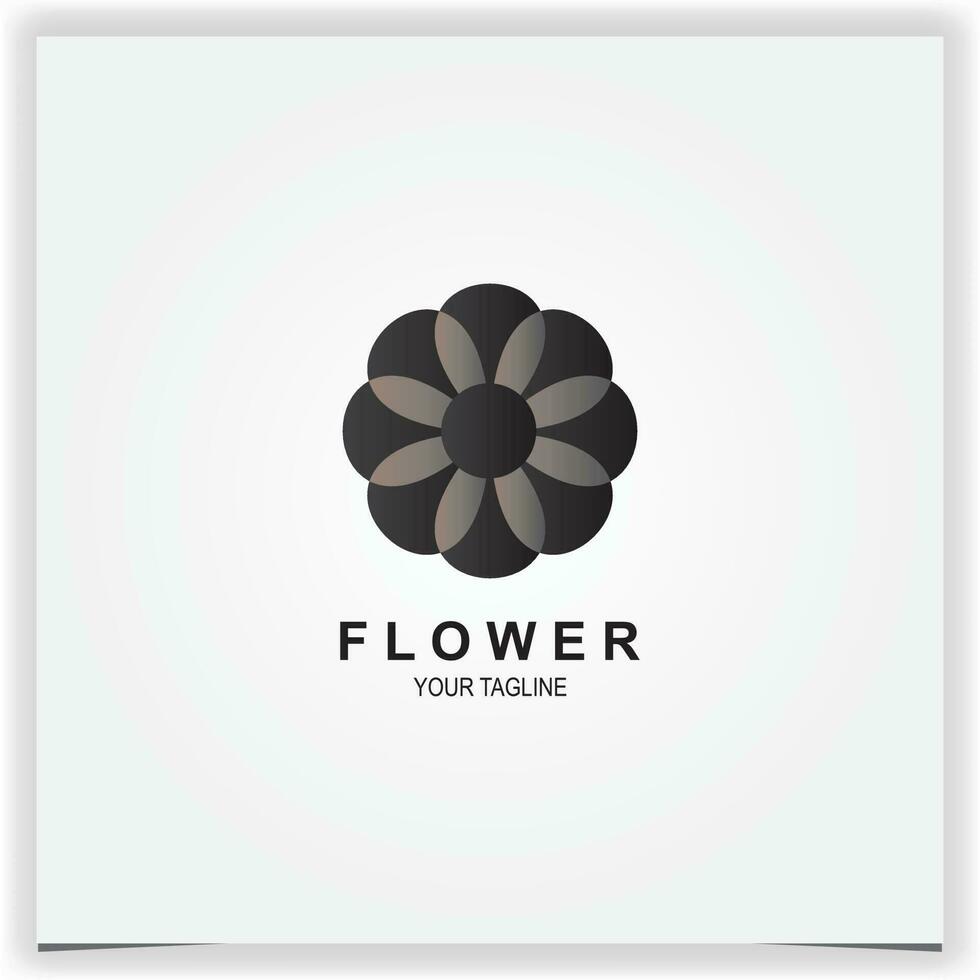 lusso nero fiore logo premio elegante modello vettore eps 10